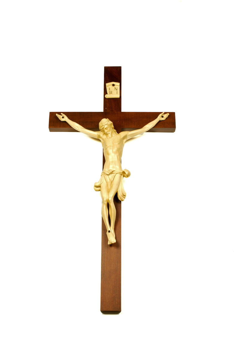 Wall Crucifixes Hand Carved Crosses Tagged "Small Papal Crucifix