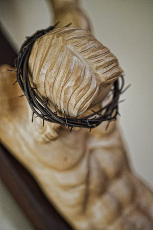 Crucifix Crown of Thorns Detailed Carving